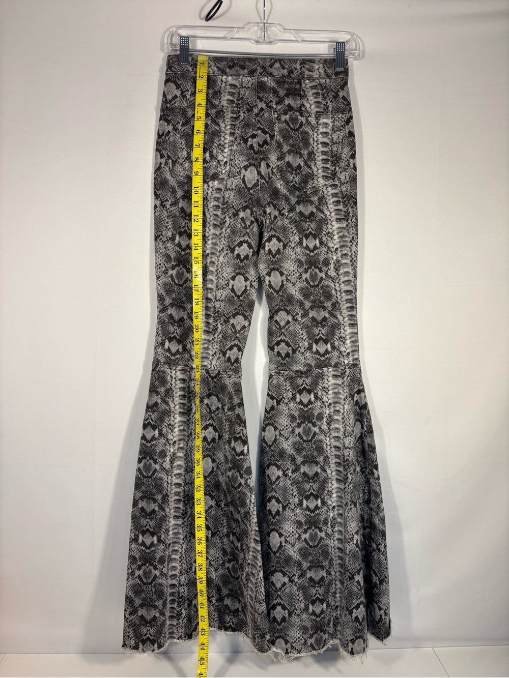 We The Free Free People Snakeskin Mega Flare Bell Bottom Jeans 27 View 3